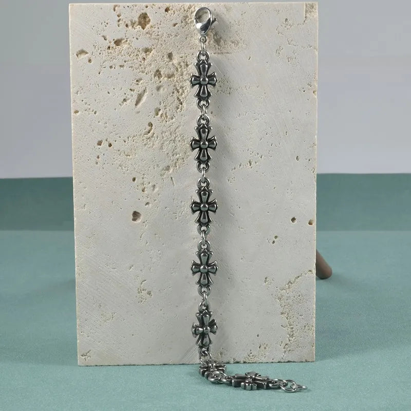 Chrome Cross Link Bracelet